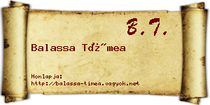Balassa Tímea névjegykártya