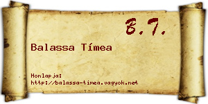 Balassa Tímea névjegykártya